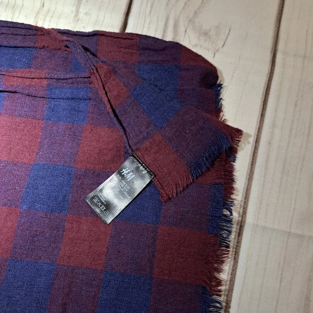 H&M Faded Look Plaid Scarf